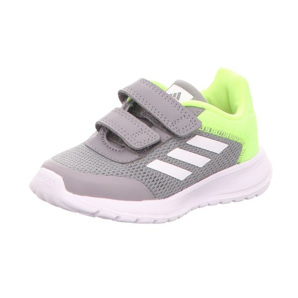 adidas Jungen-Sneaker-Slipper-Klettschuh Tensaur Run 2.0 CF I Grau-Weiß-Grüngelb