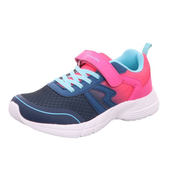 Sneakers Mädchen-Klett-Sportschuh Blau-Pink 