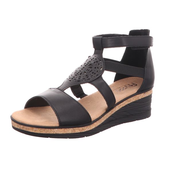 Alyssa Damen-Sandalette mit Keilabsatz Schwarz