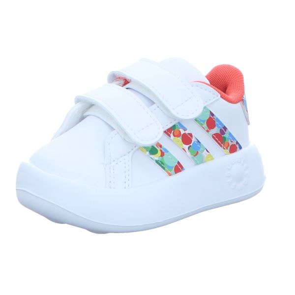adidas Jungen-Sneaker-Slipper-Klettschuh GRAND COURT 2.0 CF I Weiß-Mehrfarbig