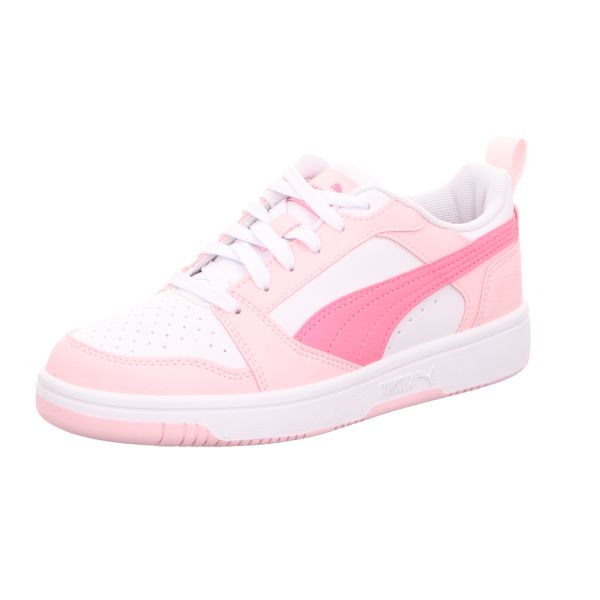 Puma Mädchen-Sneaker Rebound V6 Lo Jr Weiß-Pink