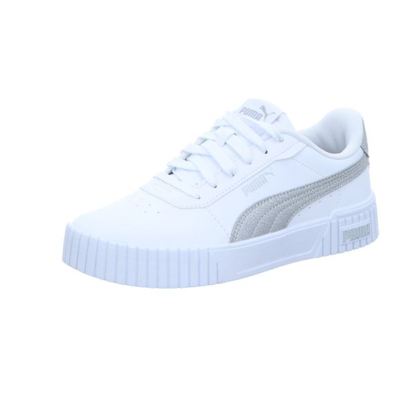 Puma Damen-Sneaker-Schnürhalbschuh Carina 2.0 Distressed Weiß