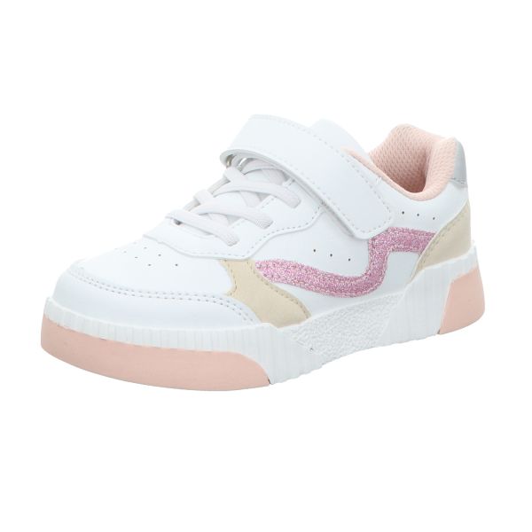BOXX Kids Mädchen-Sneaker-Slipper-Klettschuh Weiß-Pink