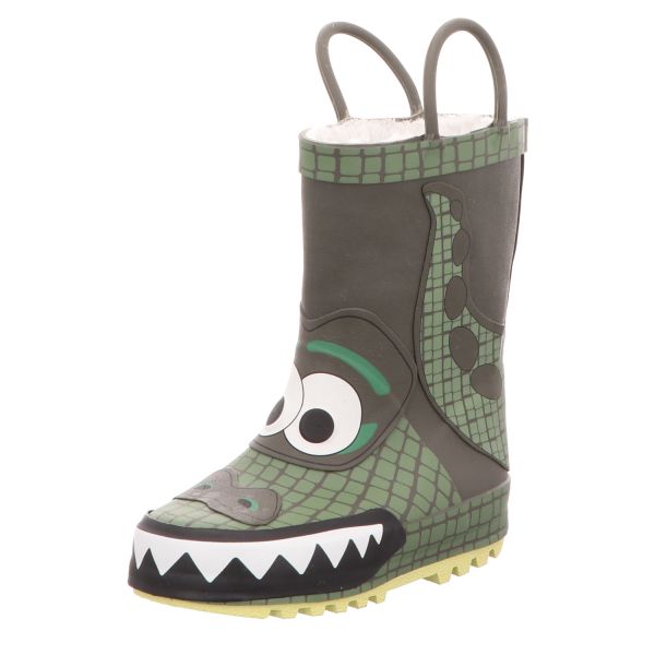 Sneakers Kinder-Gummistiefel gefüttert Krokodil Grün