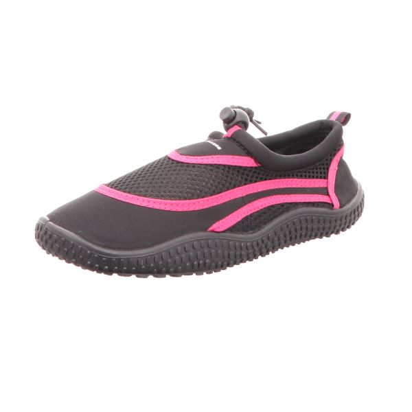 Sneakers Damen-Leinenslipper-Badeschuh Schwarz-Pink