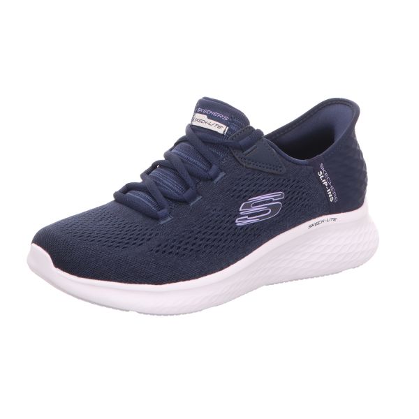 Skechers Damen-Sneaker-Slipper Skech-Lite Pro natural beauty Navy-Blau-Weiß