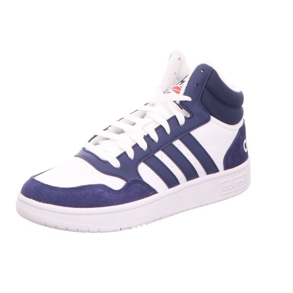 adidas Herren-High-Top-Sneaker Hoops 3.0 Mid Blau-Weiß