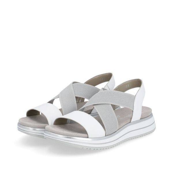 Remonte Damen-Sandalette Lite n Soft Weiß-Silber-Grau