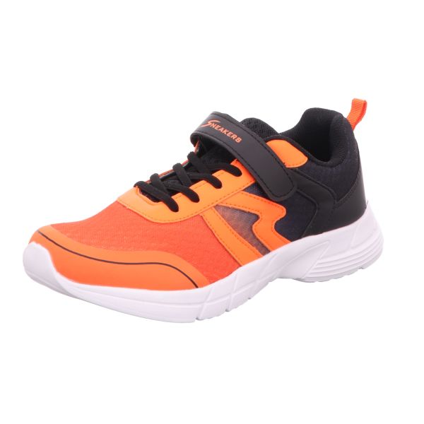 Sneakers Damen-Klett-Sportschuh Orange-Schwarz