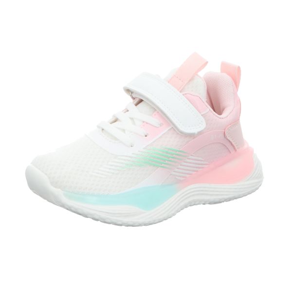 Sneakers Kinder-Mädchen-Sneaker-Slipper-Klettschuh Weiß-Pink-Mehrfarbig
