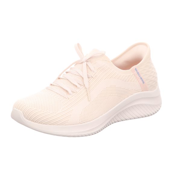 Skechers Damen-Sneaker-Slipper Slip-Ins Ultra Flex Natural-Weiß