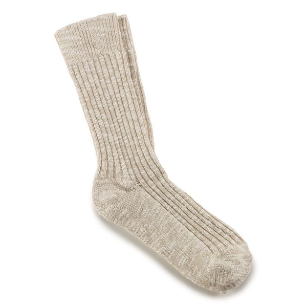 Birkenstock Baumwollstrümpfe Socken Cotton Slub Beige-Weiß