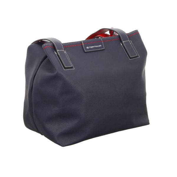 Tom Tailor Damen-Shopper-Handtasche MIRI MARE ZIP SHOPPER M Blau-Rot