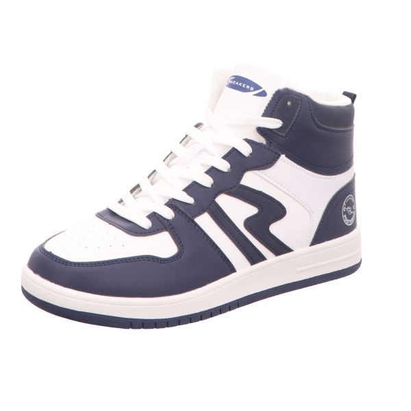 Sneakers Herren-High-Top-Sneaker-Schnürstiefelette Weiß-Blau