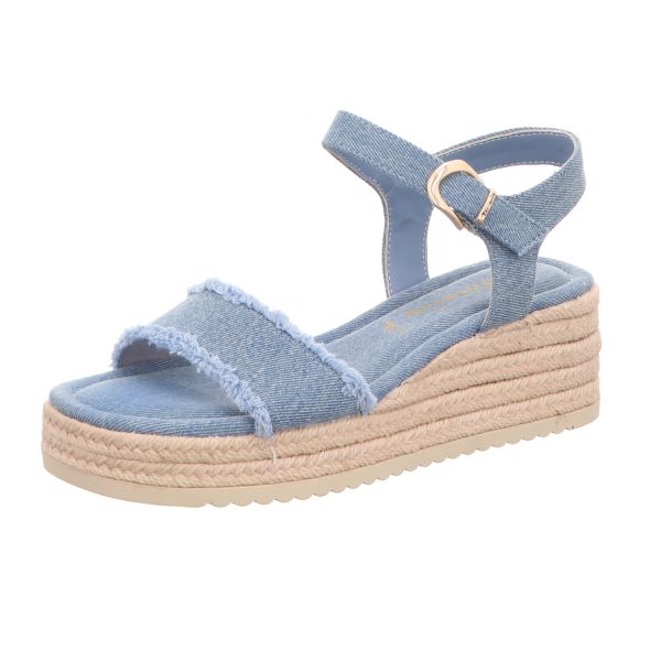 TAMARIS Damen-Sandalette mit Keilabsatz Denim-Blau