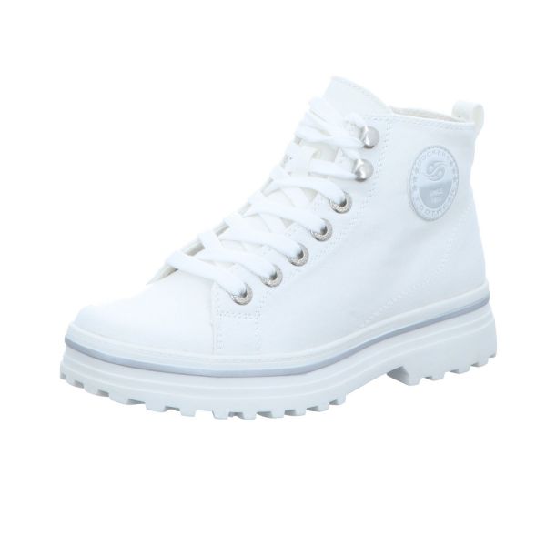 Dockers Damen-Schnürschuh-High-Top-Sneaker Weiß