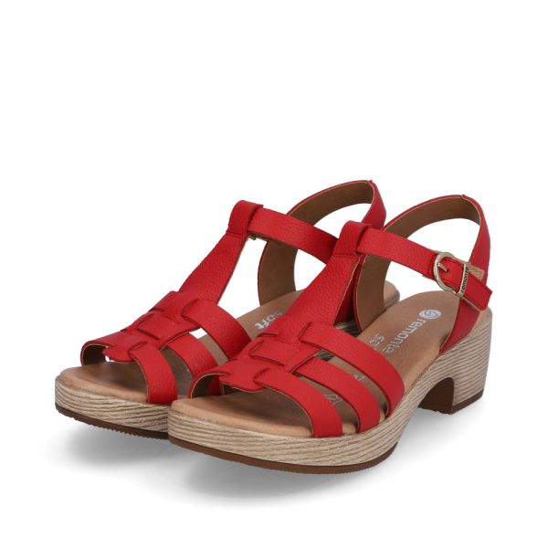 Remonte Damen-Sandalette mit Absatz Rot